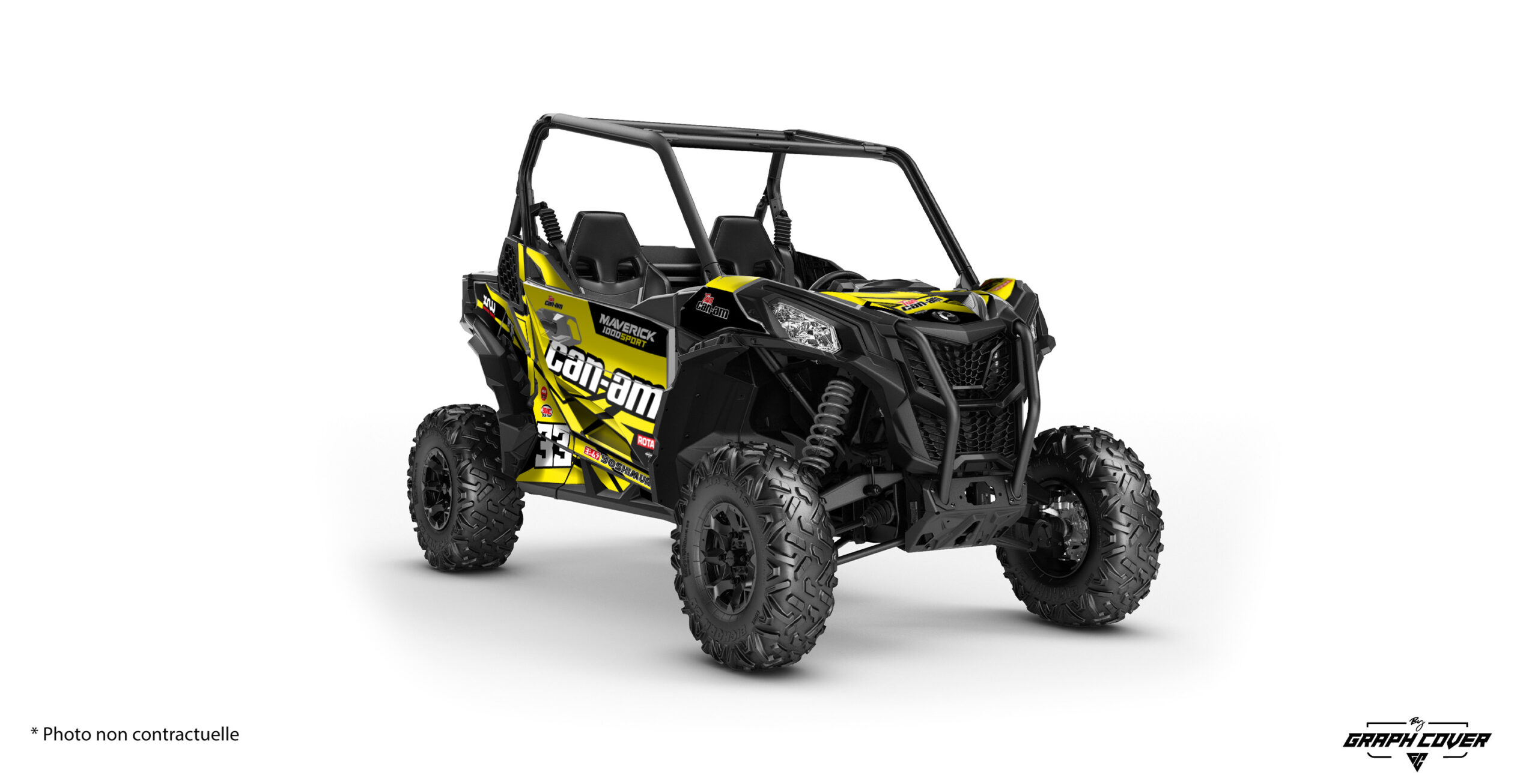 Maverick-Sport-Trax-jaune-noir-3D Kit déco Maverick Sport