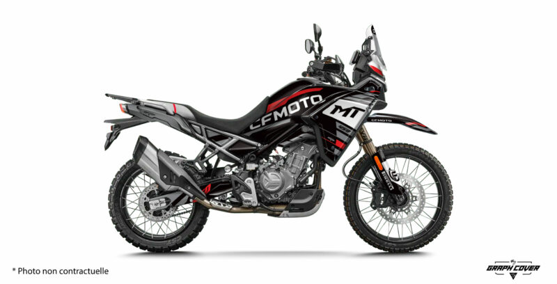 Transformez votre CF MOTO MT 450 en une véritable machine de sport avec notre kit déco exclusif. Disponible en plusieurs couleurs et finition.