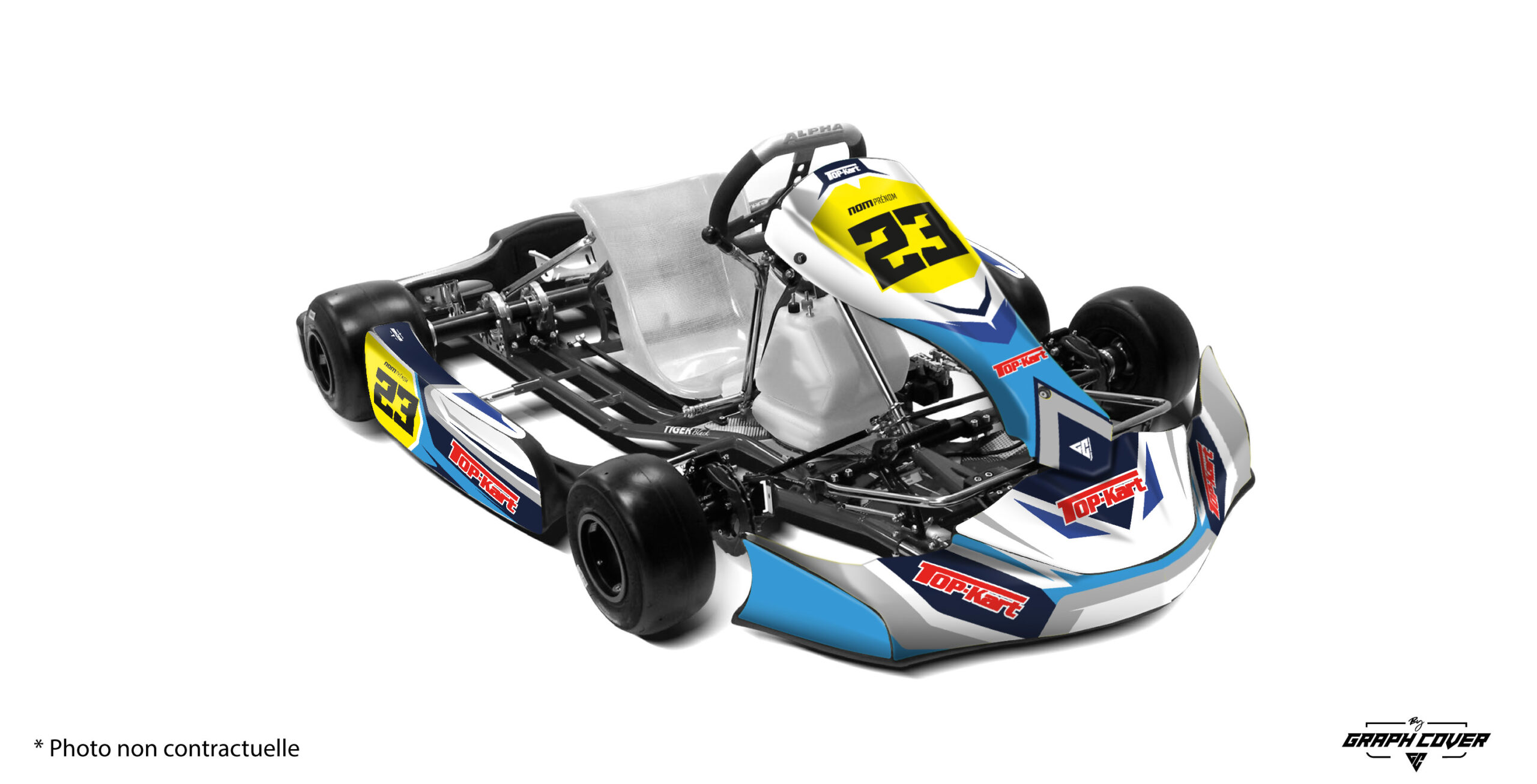 KG-FP7-Eagle-Bleu-3D Le kit déco KG FP7 Eagle est spécialement conçu pour personnaliser et sublimer les karts de compétition. Plusieurs couleurs et finitions disponibles.