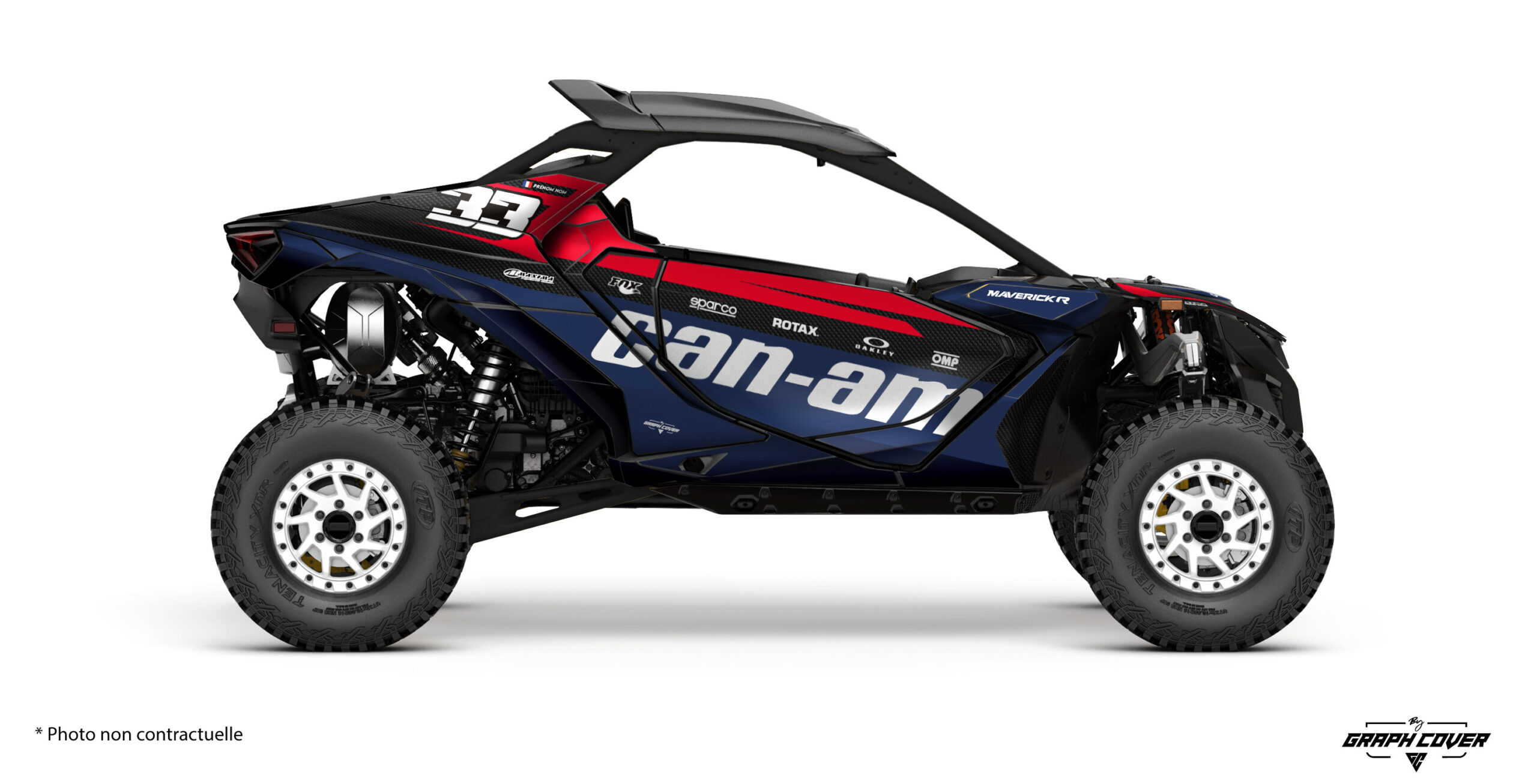 Can-Am-Maverick-R---2024-Pulse-Bleu-Rouge-3D Transformez votre Can-Am Maverick R en une machine exceptionnelle grâce à notre kit déco Pulse, spécialement conçu pour répondre aux attentes des passionnés de SSV et de sport mécanique.