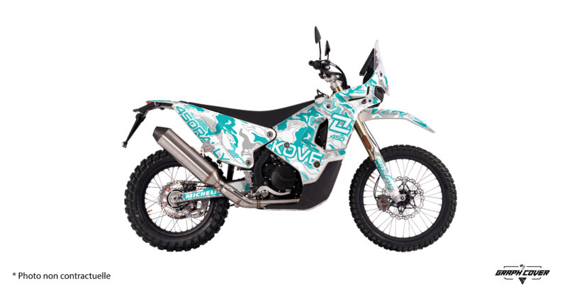 Découvrez notre kit déco exclusif pour la KOVE 450 Rally, une moto trail haut de gamme conçue pour les aventuriers modernes.