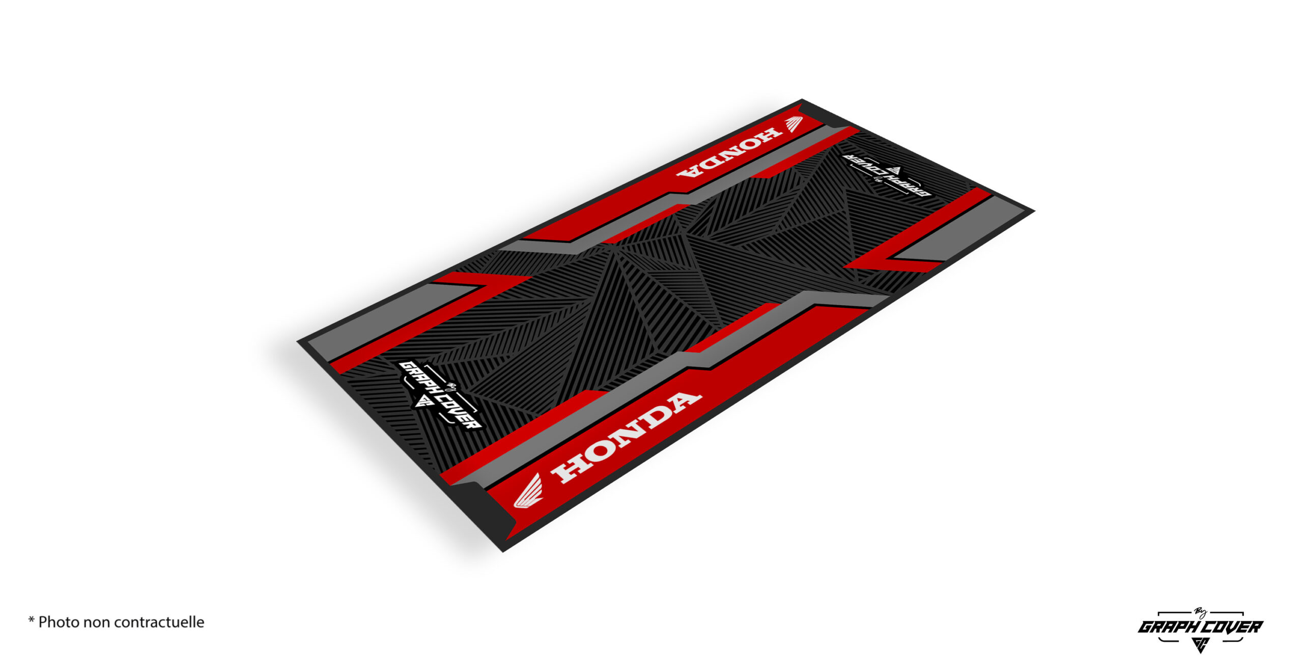 TAPISMOTOMODEL1HONDA95x200_3D Protégez votre sol grâce au tapis environnemental moto HONDA, conçu spécialement pour les passionnés de vitesse et de sports mécaniques !