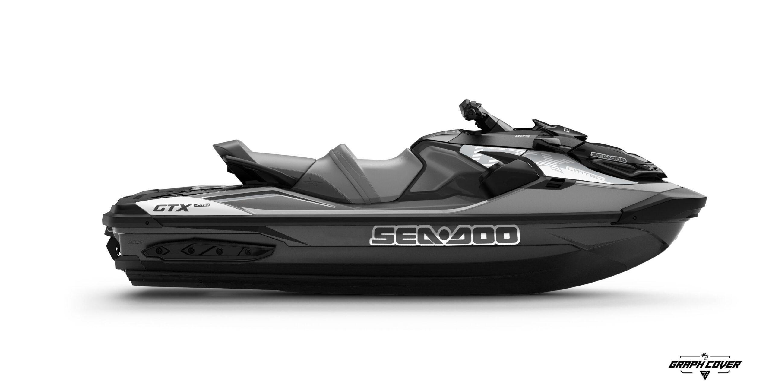 GTX-Ltd--230-300-325---18-à-21-Shred-Gris-3D Offre un style puissant à ton jet-ski avec notre kit déco partiel GTX Limited de la gamme Cut Series ! Un résultat léger mais percutant.