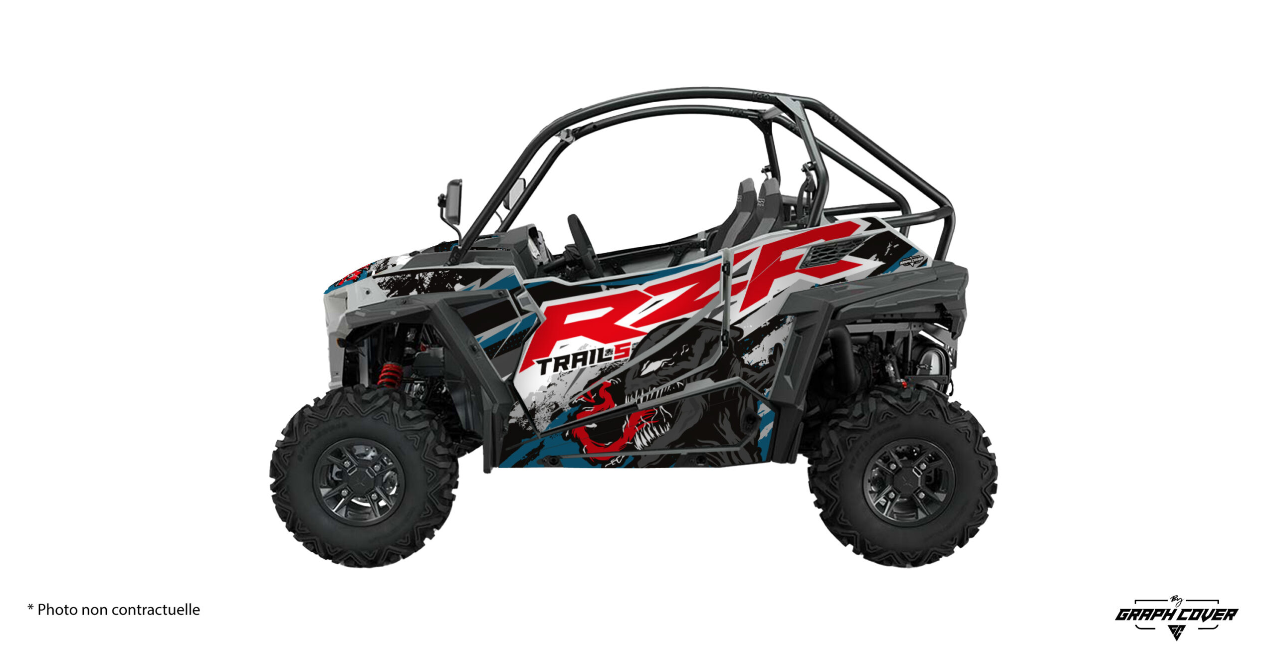 Polaris-RZR-trail-S---21-à-actuel-Rage-Bleu-3D Donnez un look unique à votre machine avec le kit déco Polaris Trail S RAGE ! Un design agressif, des matériaux haut de gamme et une protection extrême.