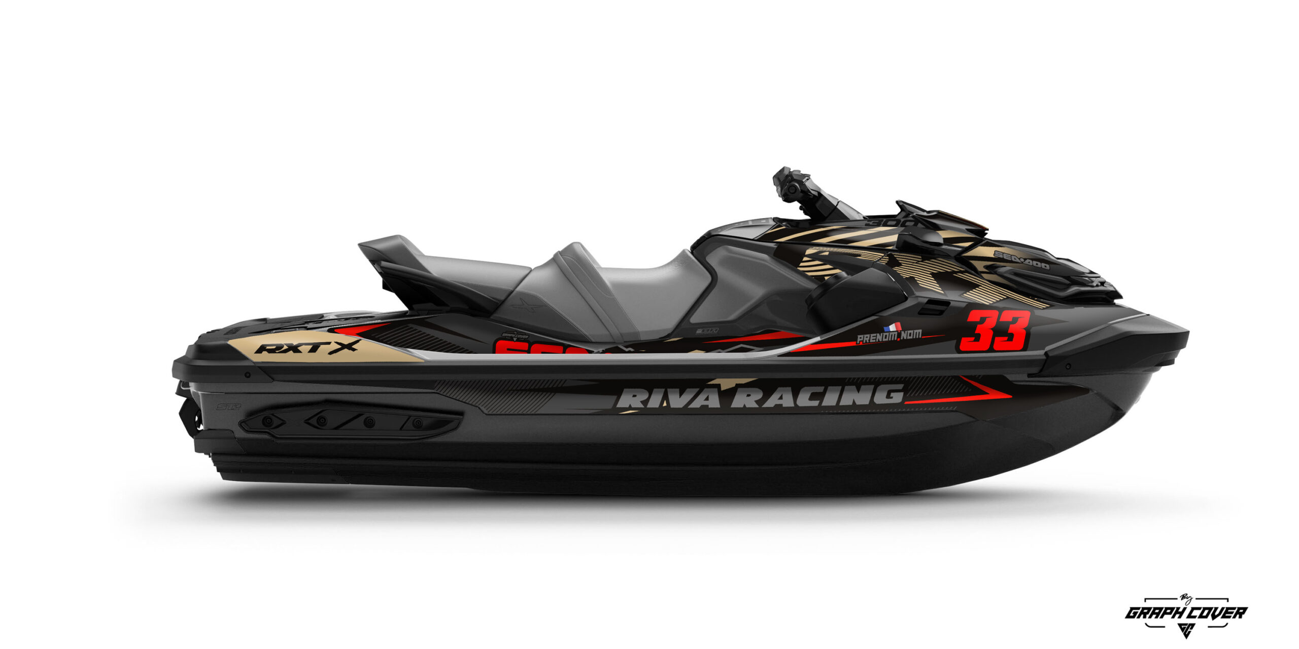 Tu veux donner un look racing et unique à ton jet-ski ? Le kit déco Seadoo RXT de chez Graph Cover est exactement ce qu’il te faut !