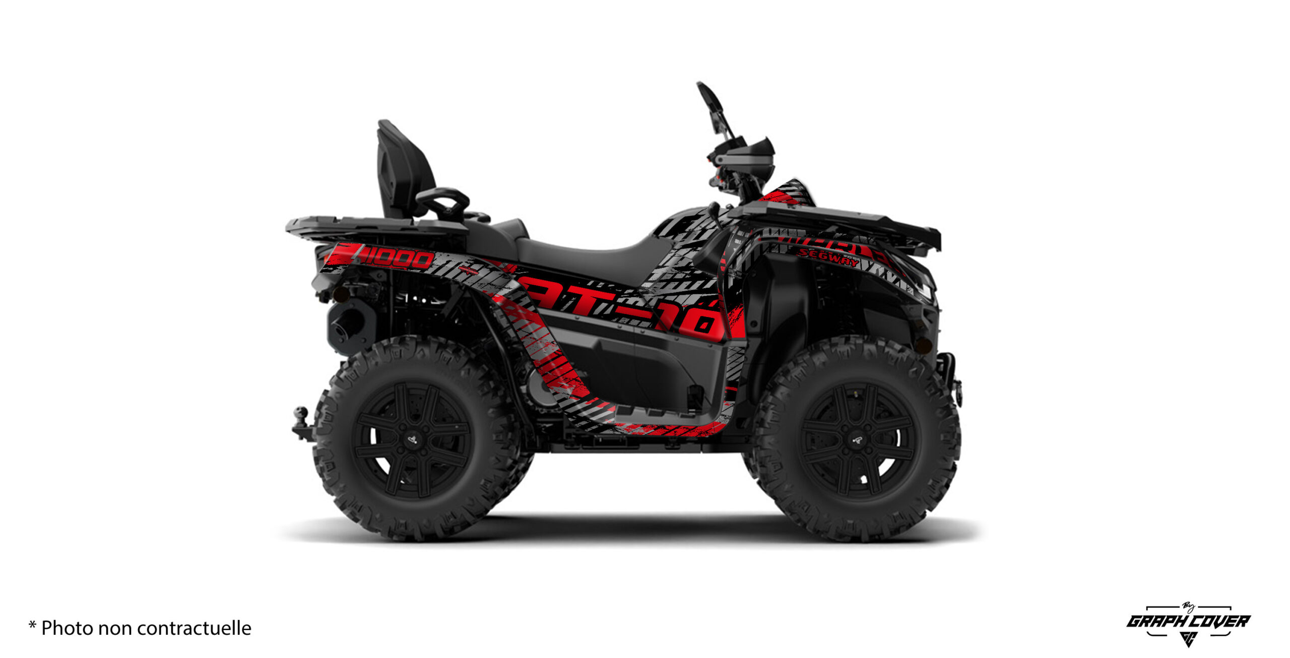 Segway-Snarler-AT10-L--Revenge-Rouge-3D Tu veux un quad qui envoie du lourd visuellement autant que sur les pistes ? Le kit déco Segway AT10 – Revenge est fait pour toi !