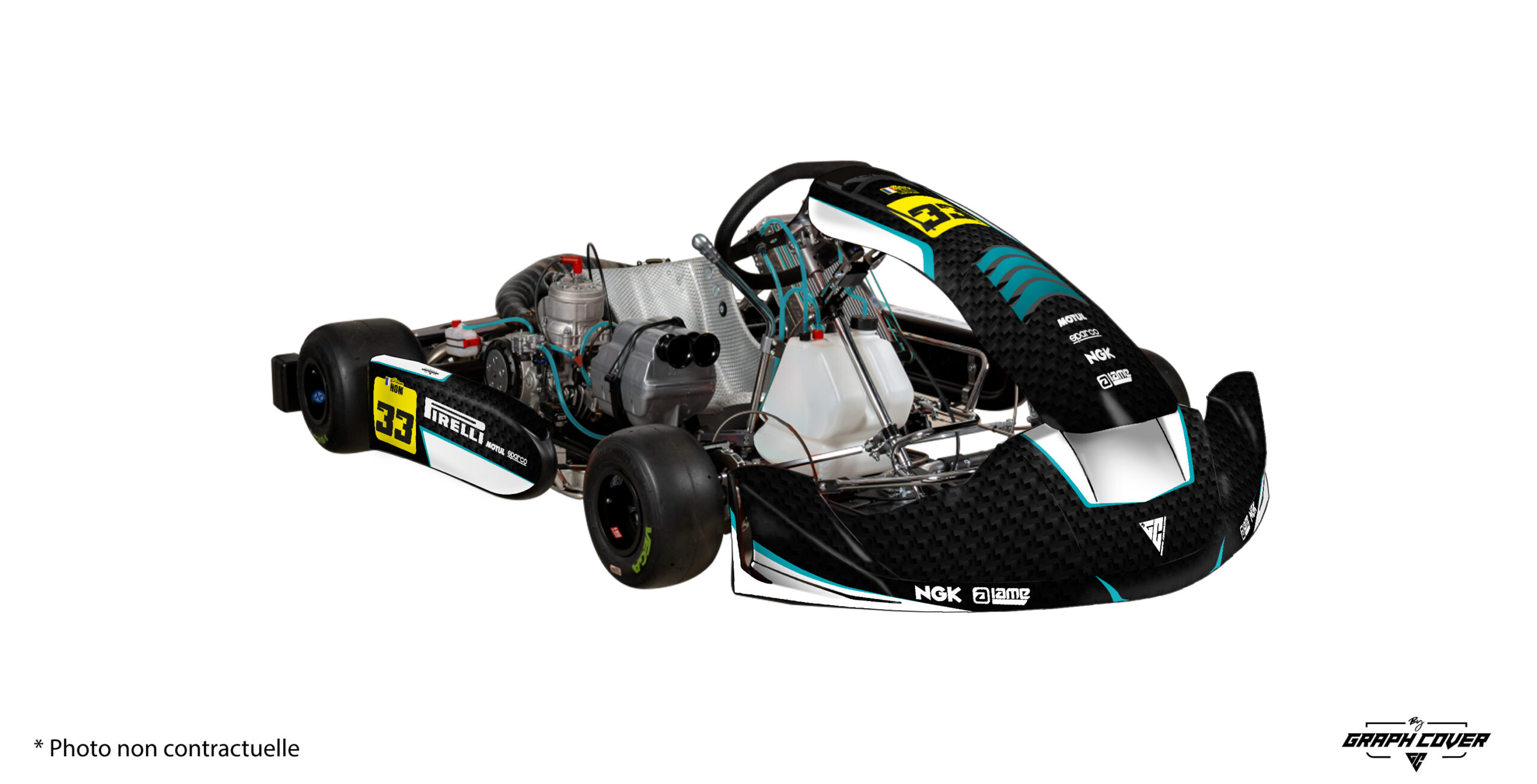 KG-509-Waro-Turquoise-3D Fais passer ton kart au niveau supérieur avec notre nouveau kit KG 509 stickers – WARO, une création audacieuse et racée, pensée pour marquer les esprits aussi bien en paddock qu’en pleine course.