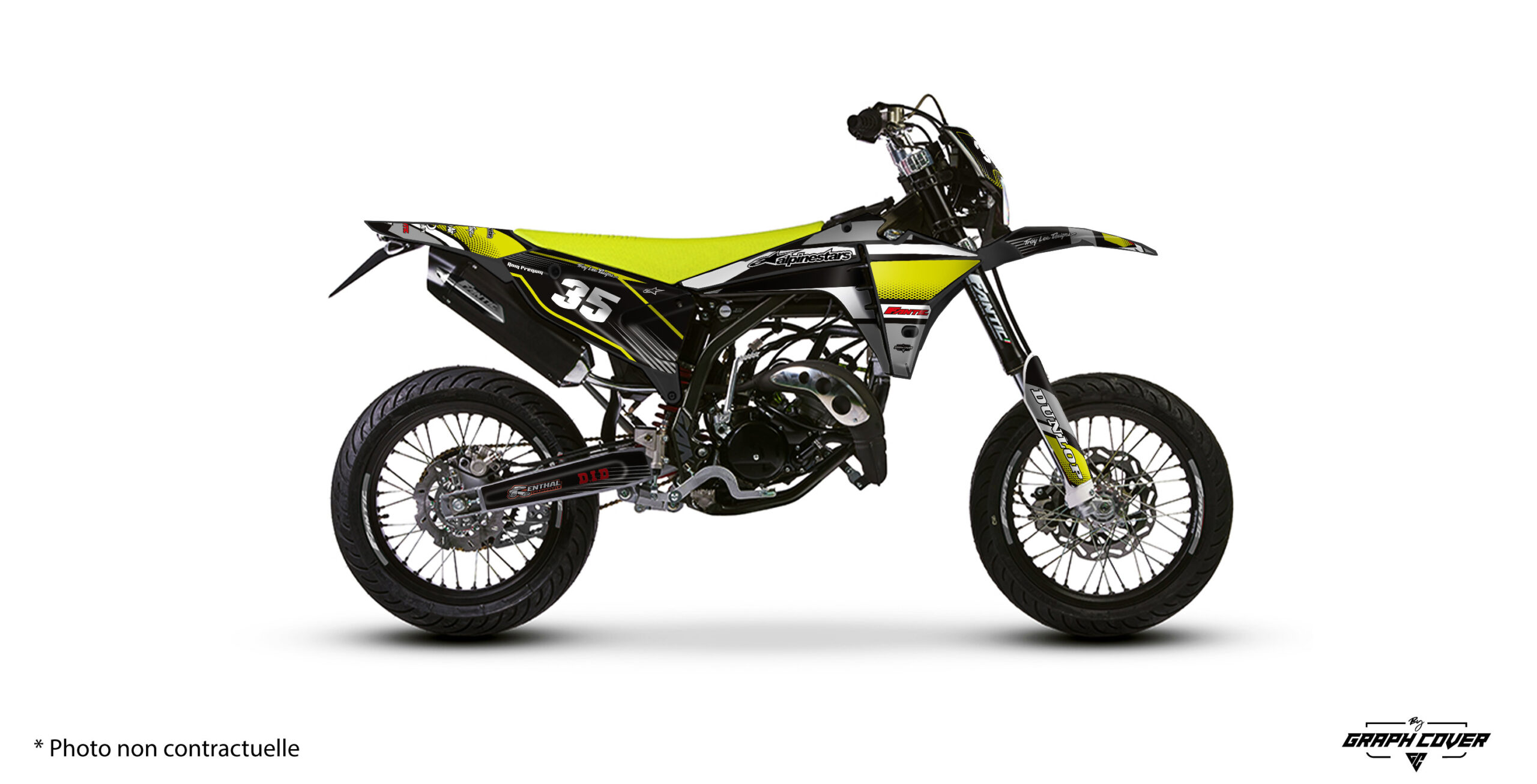 FANTIC-XM-50-2023+-Comics-Pistache-3D Offrez un style unique à votre moto avec ce kit déco Fantic XM 50 Comics (compatible XE 50). Vinyle adhésif haute qualité, colle renforcée.