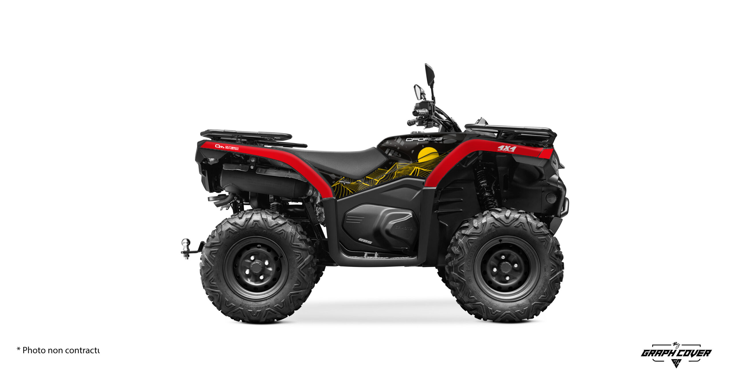 Offrez un nouveau visage à votre quad avec ce stickers Cforce 450 au design Sandstorm, spécialement conçu pour les CFMoto Cforce 450 et 520 Gen2.