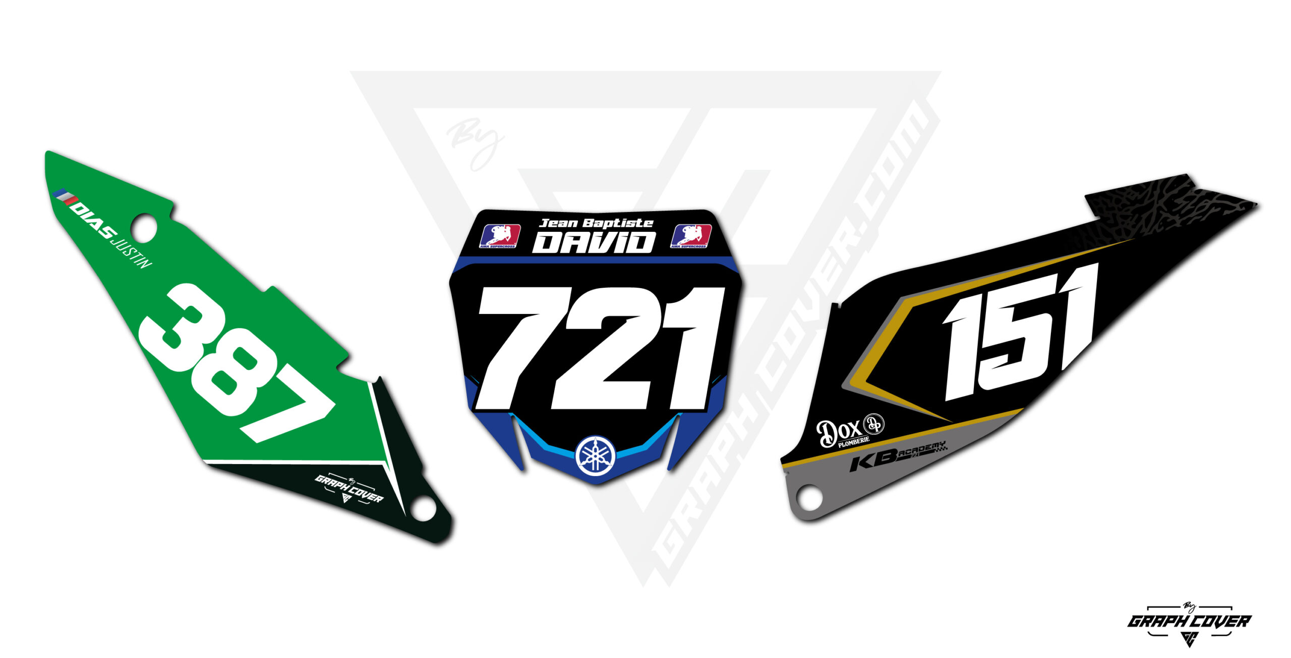 Affirme ton identité sur la piste avec nos fonds de plaques personnalisés motocross, entièrement réalisés à la demande dans notre atelier français.