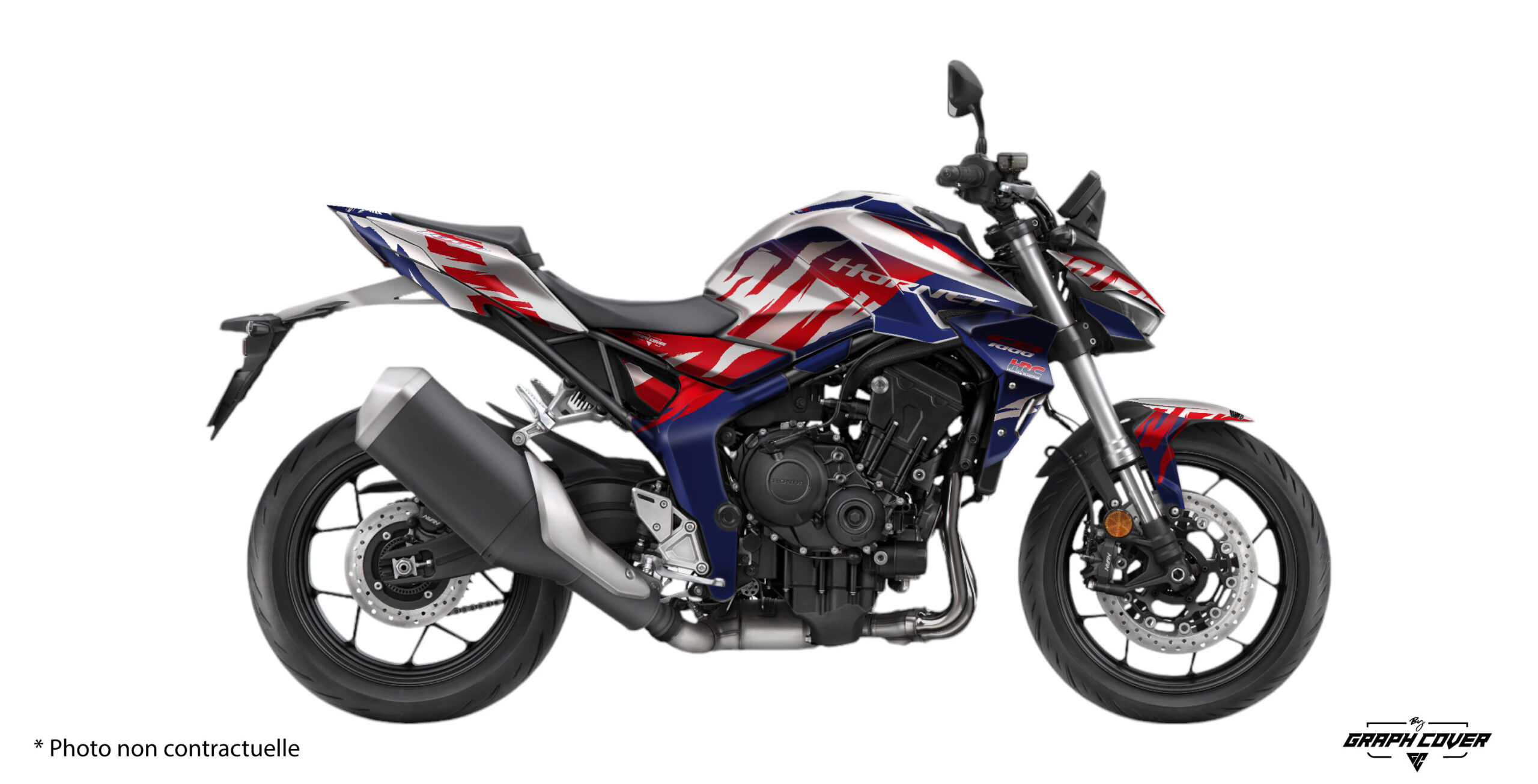 HONDA-CB-1000-HORNET-Standard-+-SP-2025+-Blade-Blanc-3D Avec le Kit Déco Honda 1000 Hornet Blade, tu affirmes ta personnalité, et surtout tu transformes ta moto avec un habillage pensé pour les passionnés exigeants.