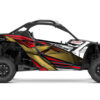 Sublime ton Can-Am Maverick X3 avec le kit custom graphics Stratos, une création exclusive Graph Cover alliant style percutant, technicité et résistance ultime.