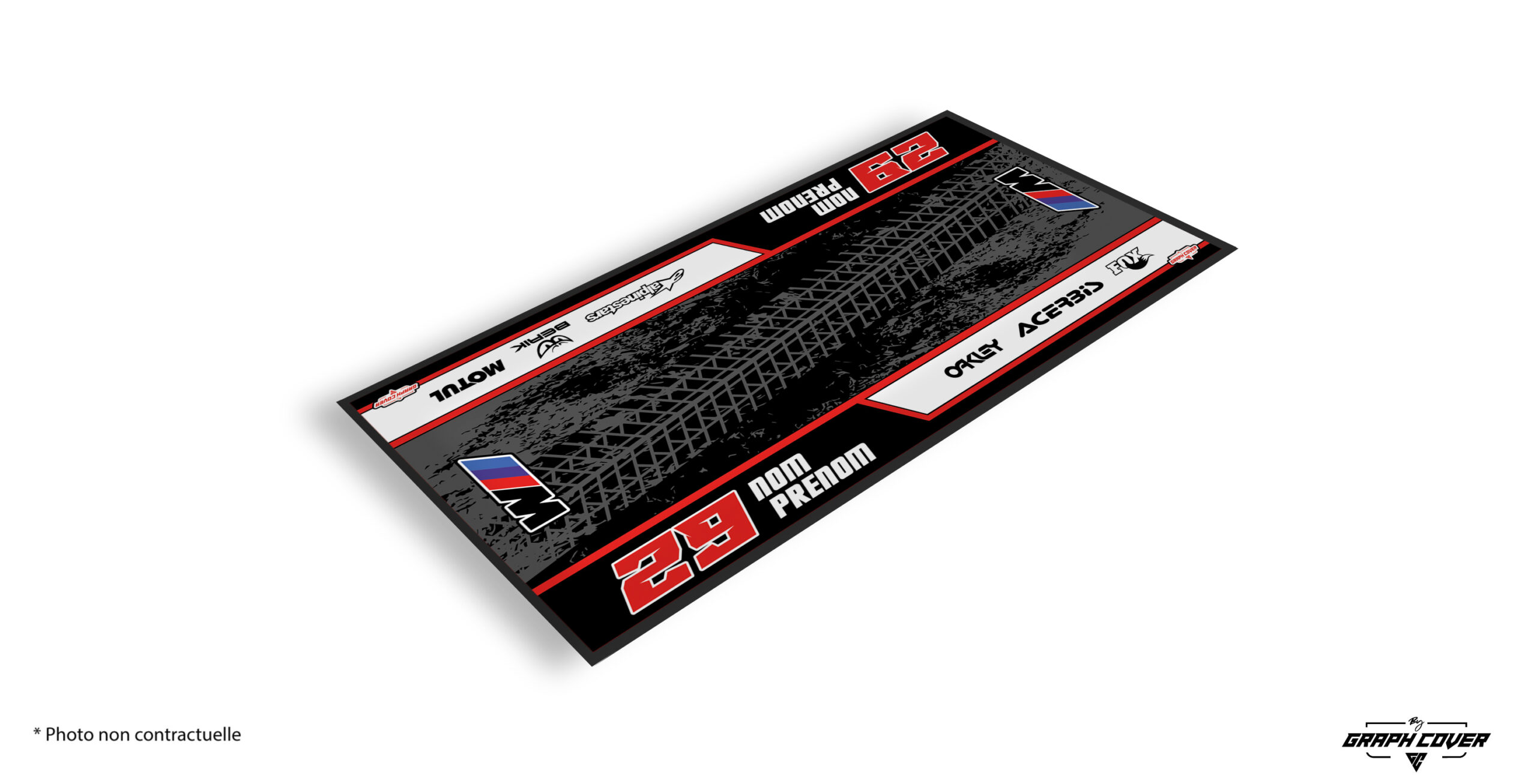 TAPISMOTOMODEL6BMWRED95x200_3D Le tapis moto BMW personnalisé M6 incarne l’esprit de précision et de puissance propre à la marque bavaroise. Pensé pour les passionnés exigeants.