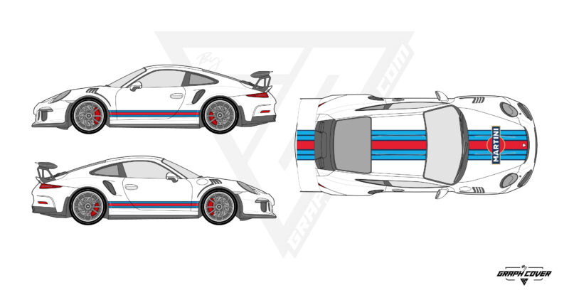 PORSCHE 911 BMW Le Mans Martini Racing Stripe Logo universel
