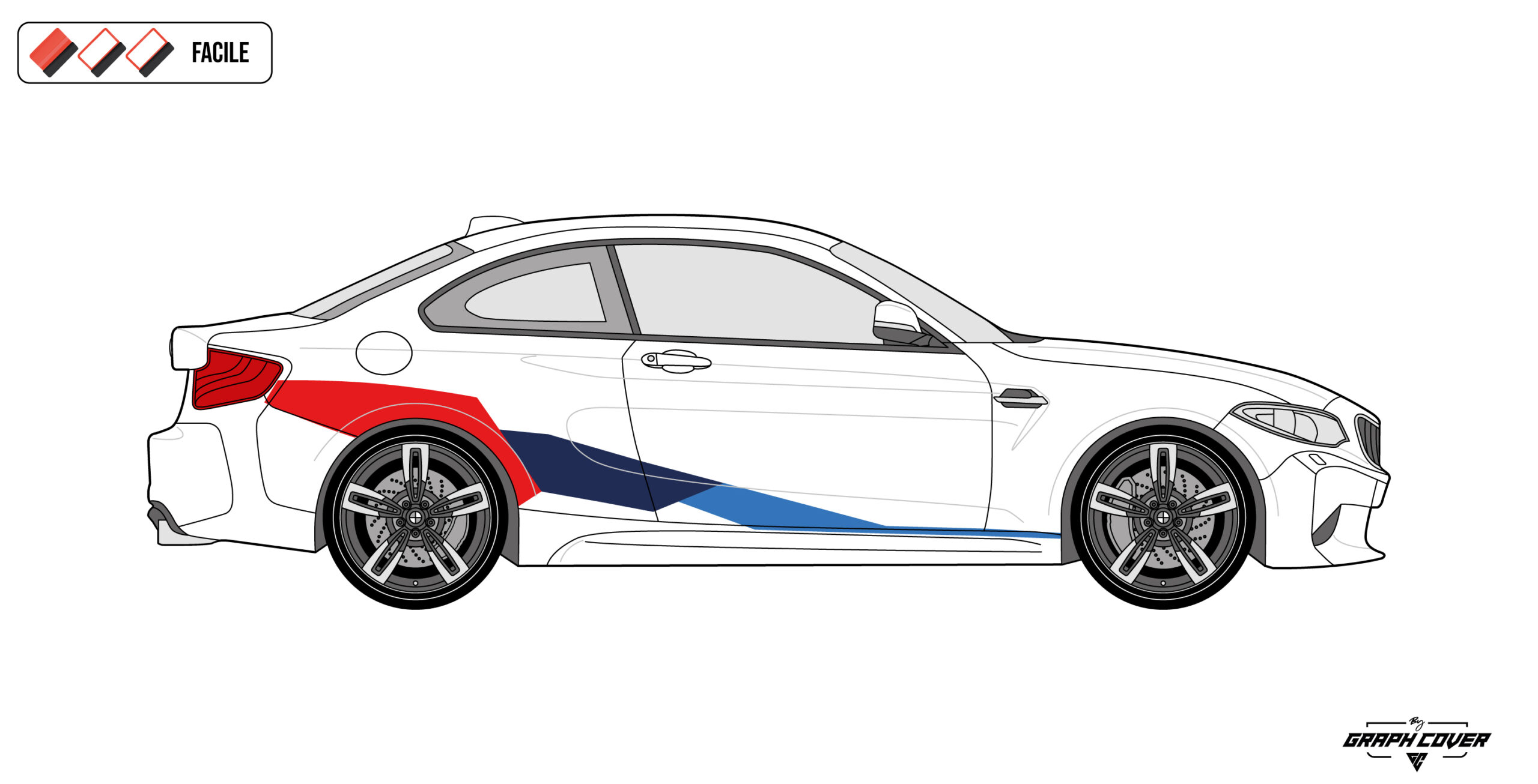 Le Kit stickers BMW F87 M2 Competition renforce le style sportif de la BMW Série 2 M2. Il s’adresse aux passionnés de design et de performance. OEM BMW