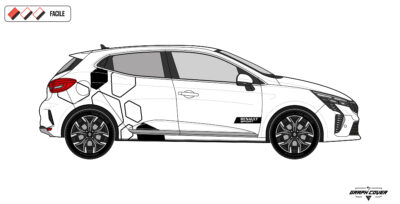 Kit stickers Clio diamants Hexa Line. Design géométrique moderne, couleurs personnalisables, pose facile et finitions au choix pour Renault Clio.