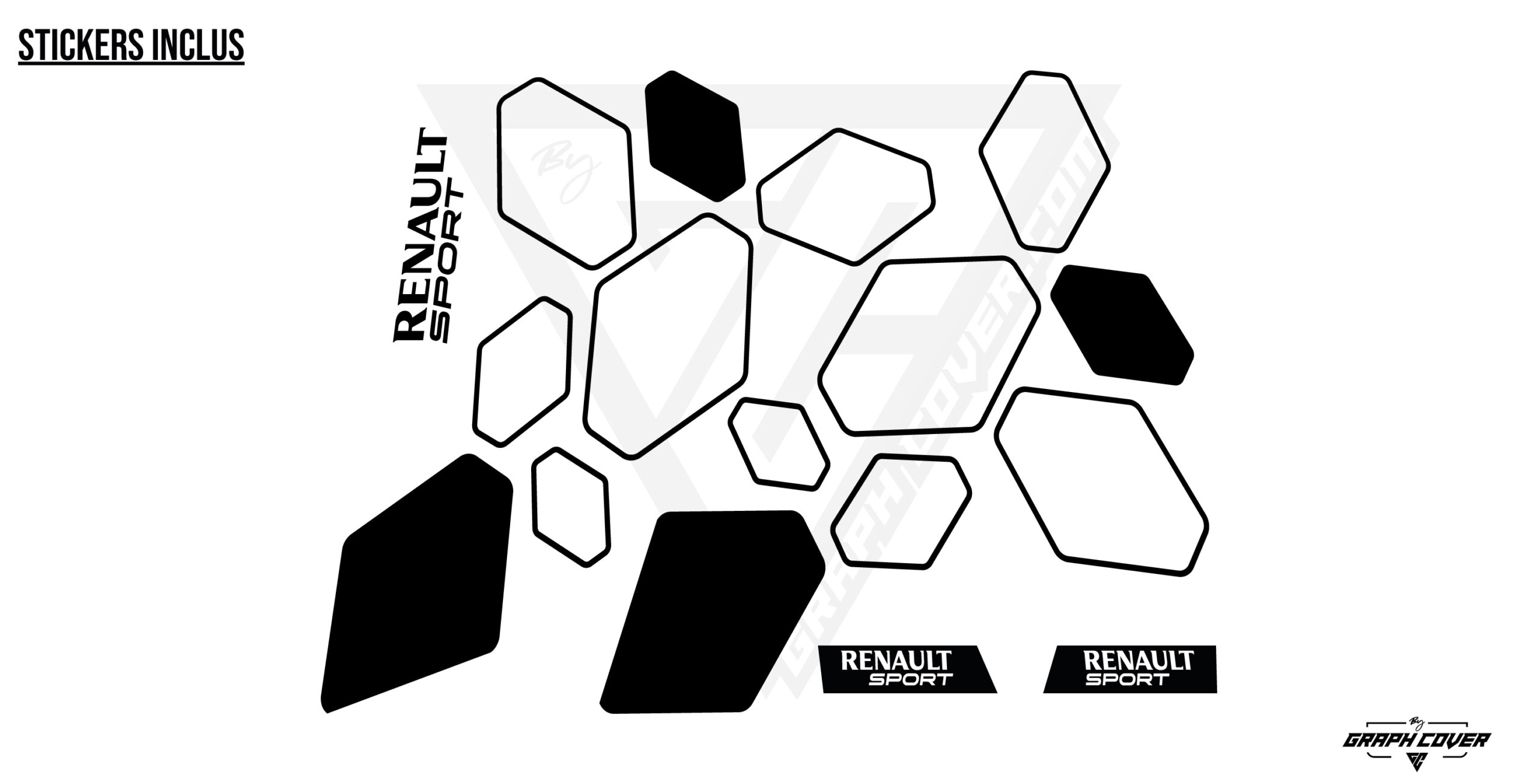 Kit stickers Clio diamants - Adaptable toutes années