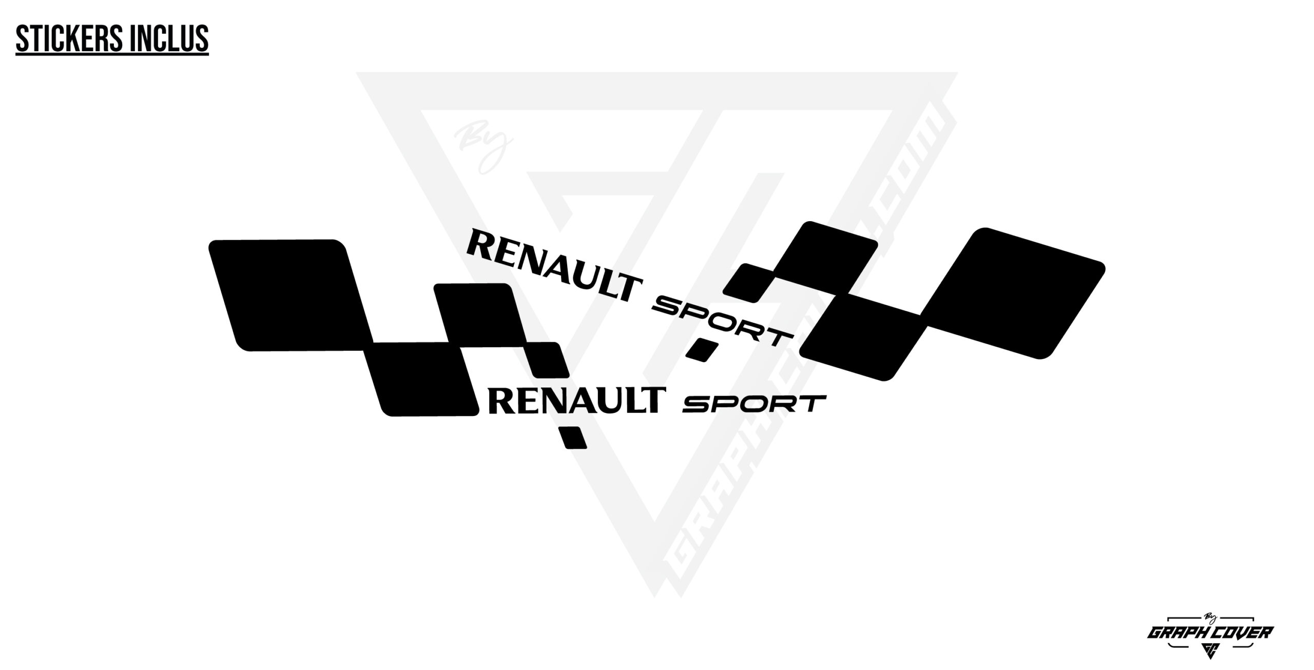RMEG4RSCHECKEREDP Kit stickers Renault Sport Mégane motif damier Checkered