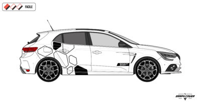 Le Kit stickers Renault Mégane diamants Hexa Line apporte une signature graphique moderne et sportive à la Mégane. Pose facile et finitions au choix.