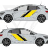 Kit Stickers Racing Mégane design Slash bandes latérales sport noir jaune