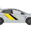 Kit Stickers Racing Mégane design Slash : bandes latérales sport, look Renault Sport. Couleurs au choix, finitions premium, pose intermédiaire.