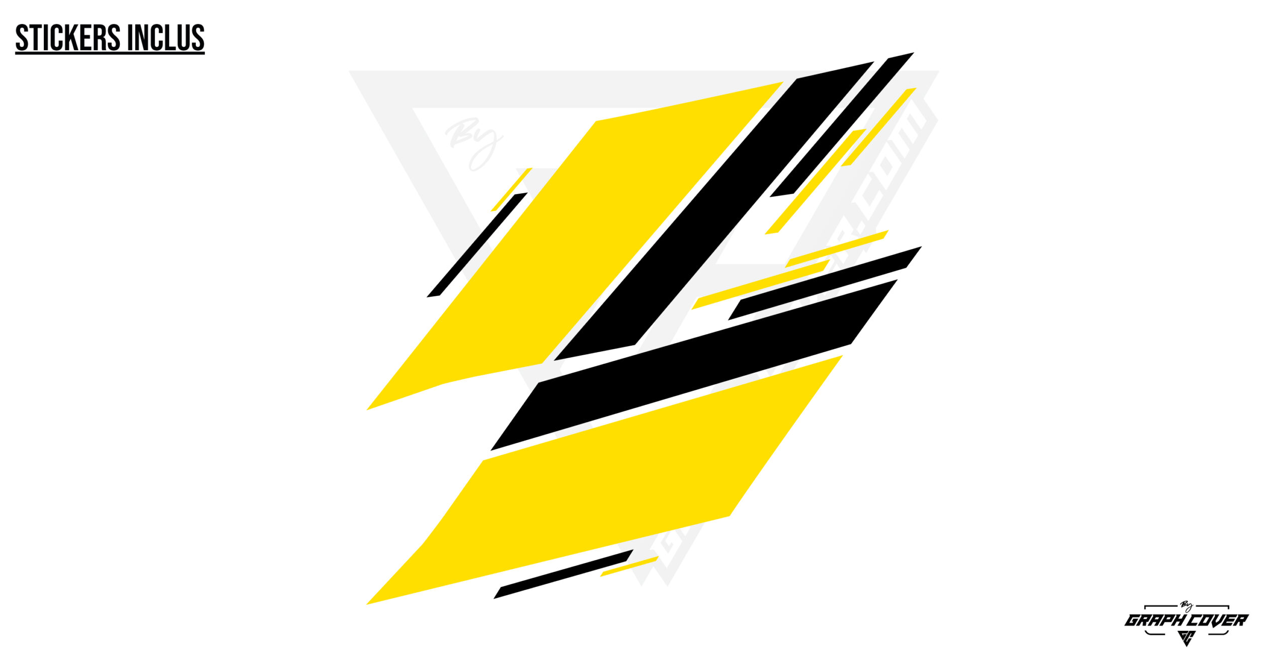 Kit Stickers Racing Mégane design Slash bandes latérales sport noir jaune