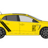 Bandes latérales Mégane Trophy design Track : look Renault Sport racing, couleurs personnalisables, vinyles premium, finitions au choix. Pose intermédiaire.