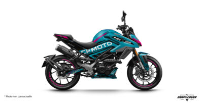 Kit déco CF Moto 125 NK design Reca : style moderne et agressif, personnalisation complète, choix des couleurs, vinyles et finitions pour un look unique.