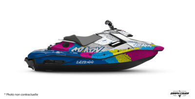Kit stickers Seadoo Spark Crackle : motif craquelé dynamique, rendu visuel percutant et options de personnalisation pour Sea-Doo Spark toutes années.
