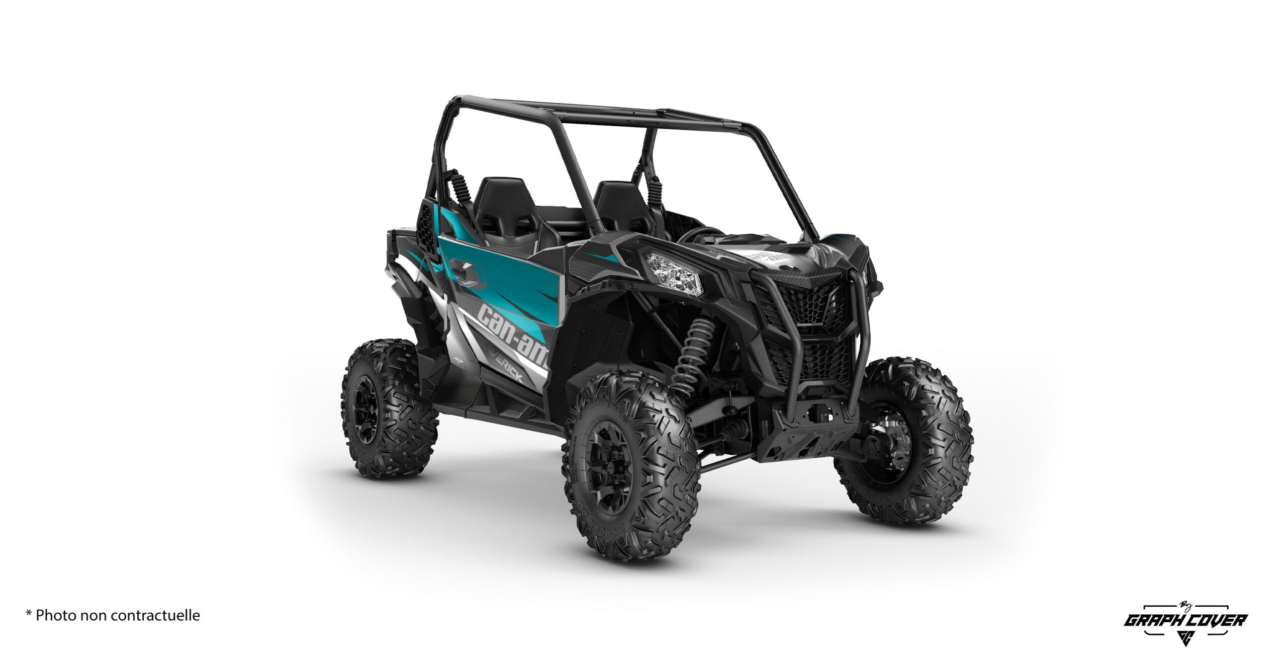 Kit déco SSV Can Am Maverick Sport ou Trail design Pulse. Graphisme racing personnalisable, vinyle 100 microns avec finition brillante 340 microns.