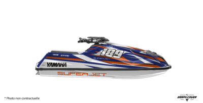 Kit déco Superjet Yamaha design Tyrg. Décoration racing personnalisable, fabrication française, finitions premium et options sur mesure.
