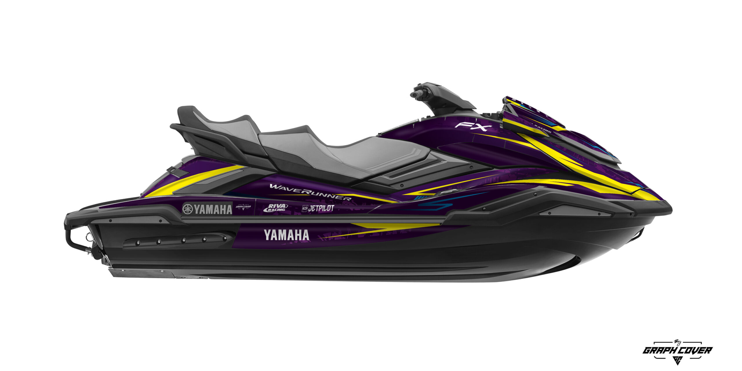 Kit-déco-Yamaha2-FX-Cruiser-SVHO-2024-ok-2026-Prime-violet-jaune-3D Kit déco FX Cruiser au design Prime pour jet ski Yamaha. Personnalisation sur mesure, vinyles premiums et finitions uniques. Sublimez votre style !