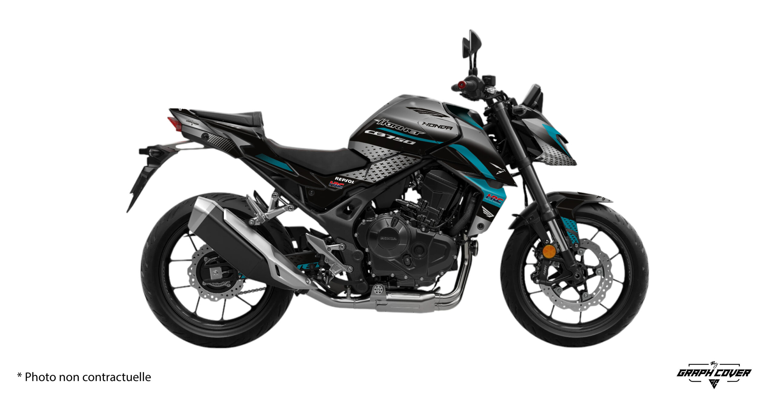 kit-déco-HONDA-CB-750-HORNET-2025+-Franz-Gris-3D Kit déco CB 750 Honda design Franz pour Honda CB 750 Hornet. Disponible en version Light ou Full, personnalisable avec nom, numéro, couleurs et logos. Fabrication française premium.