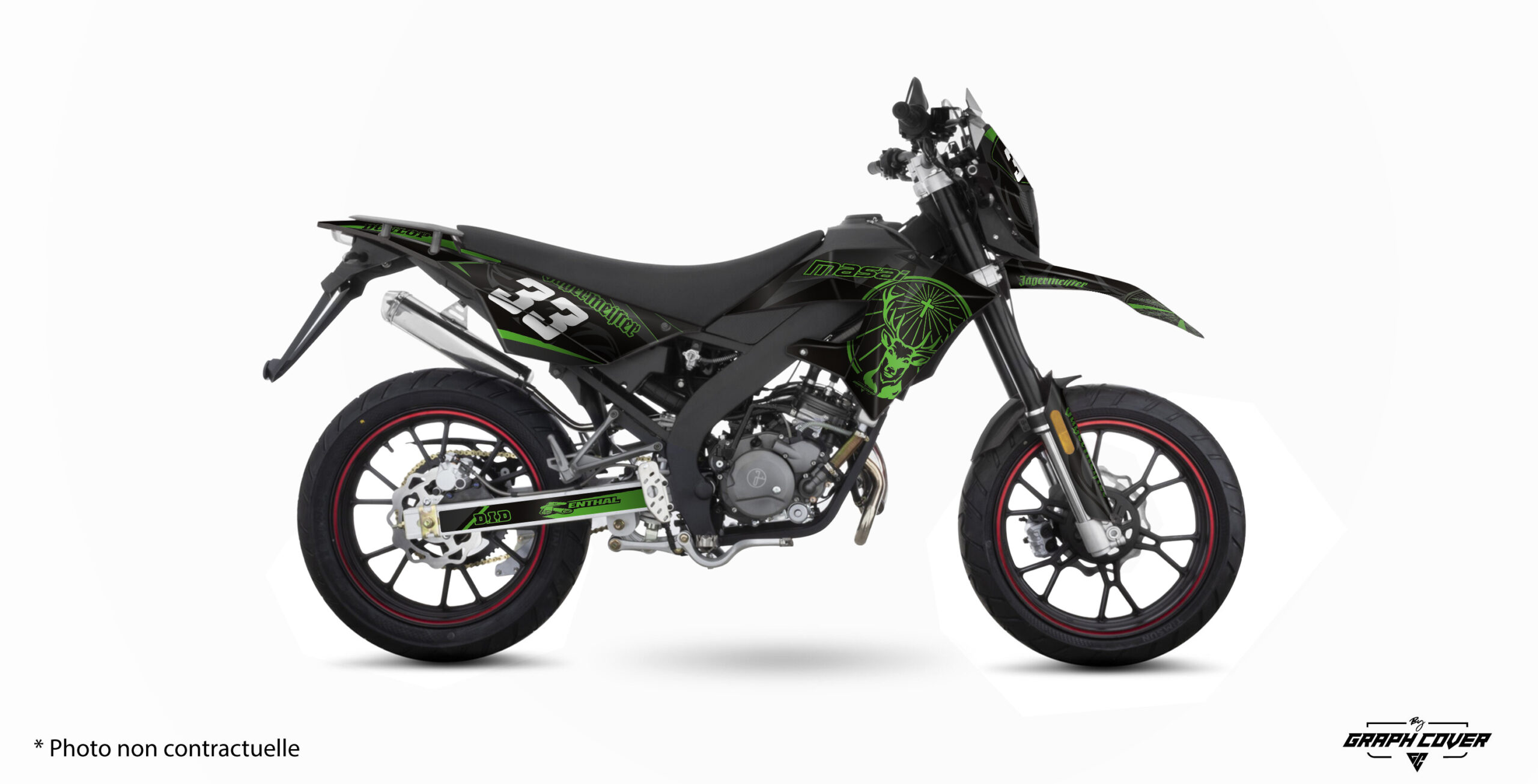 Masai-X-Ray-50---19+-Trantor-Vert_3D Personnalisez votre moto avec le Kit déco 50cc X-Ray Trantor pour Masai X-Ray 50. Design exclusif, fabrication française, vinyle premium haute résistance et nombreuses options de personnalisation.