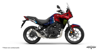 Kit déco Honda NX500 DRK fabriqué en France. Déco Adventure personnalisable, vinyle premium haute résistance et nombreuses options de finition.