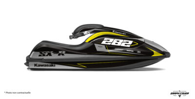 Kit déco Jetski Kawasaki Saki fabriqué en France. Vinyle premium haute résistance avec nombreuses options de personnalisation pour SX-R 800.
