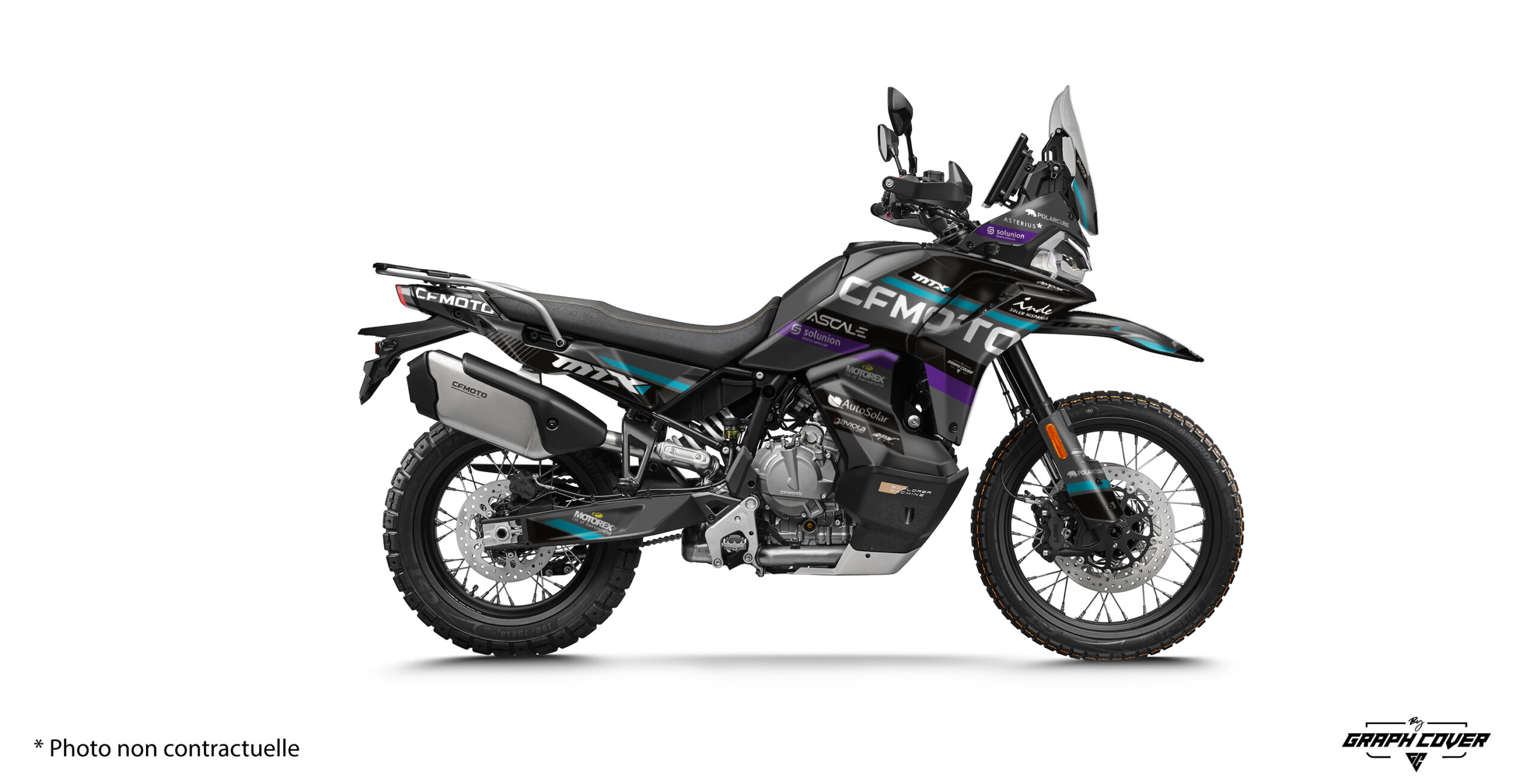 Kit déco Cf moto MT-X GP3 gris noir et turquoise pour 800 et 1000 MT-X