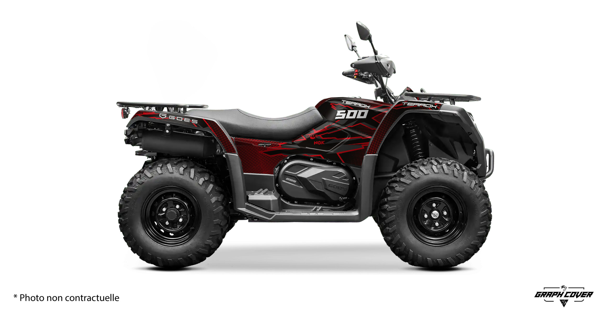 Kit déco Goes Terrox 500 Ihosy, compatible Terrox 400 : personnalisez votre quad avec un design sportif fabriqué sur mesure en France.