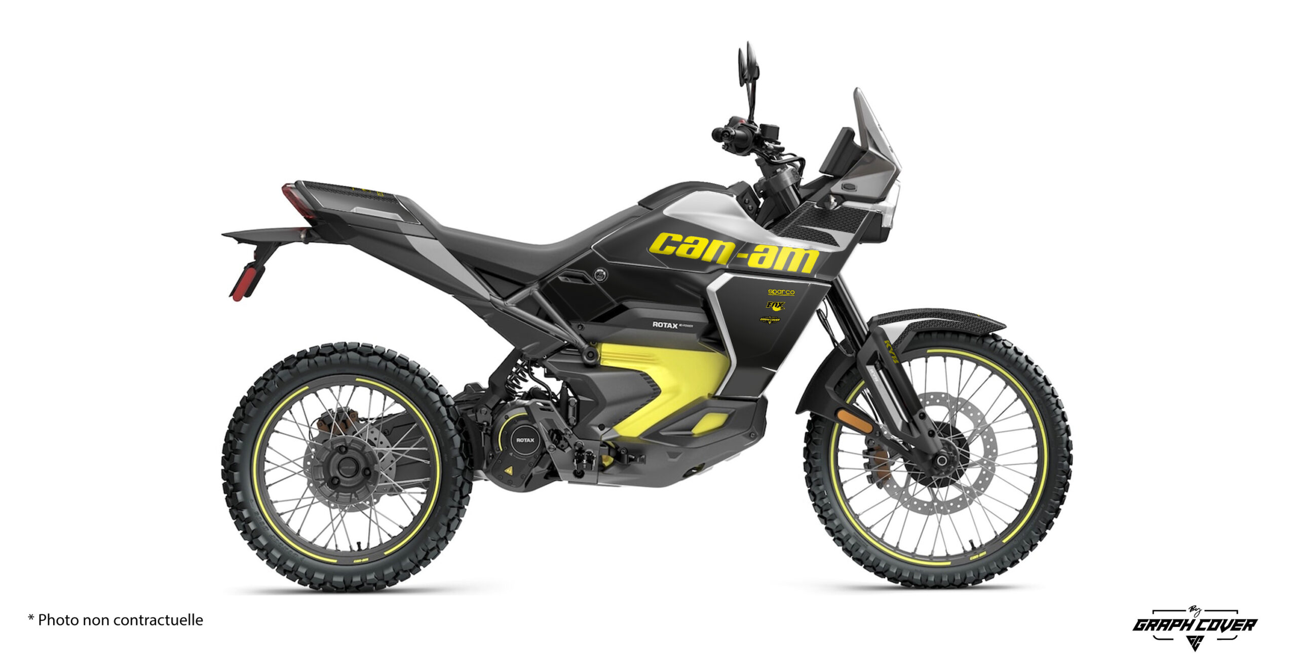 Kit déco Can Am Origin Pulse gris noir et jaune – Stickers moto trail