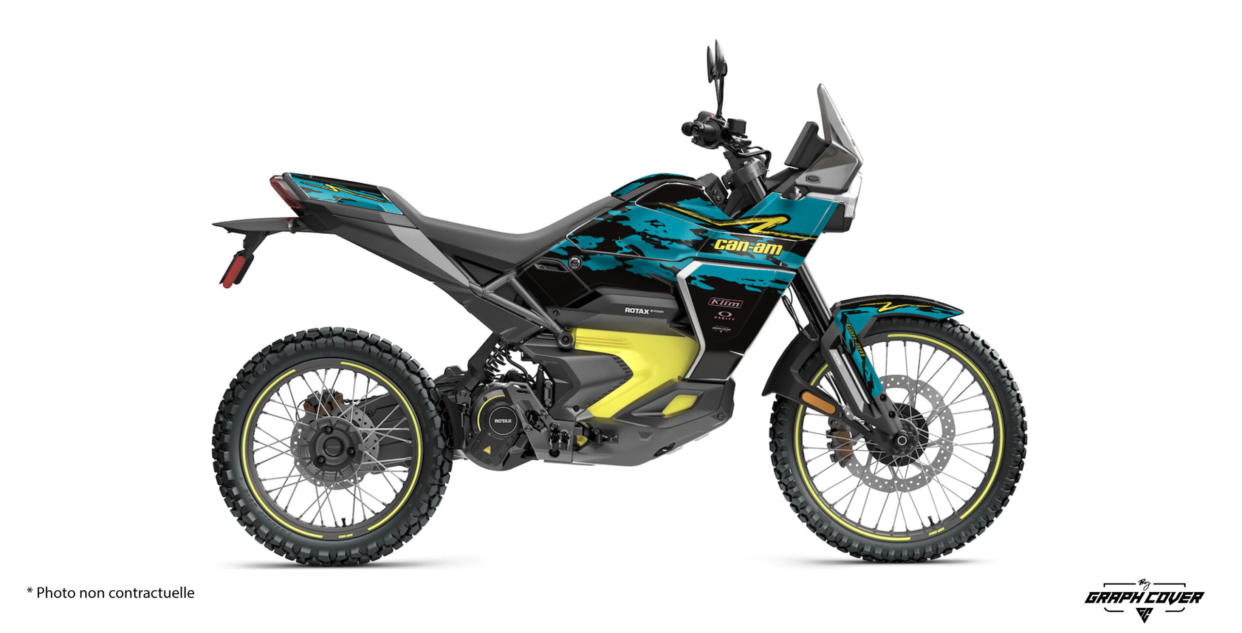 Can Am Origin kit déco Slash turquoise noir et jaune – Stickers moto trail